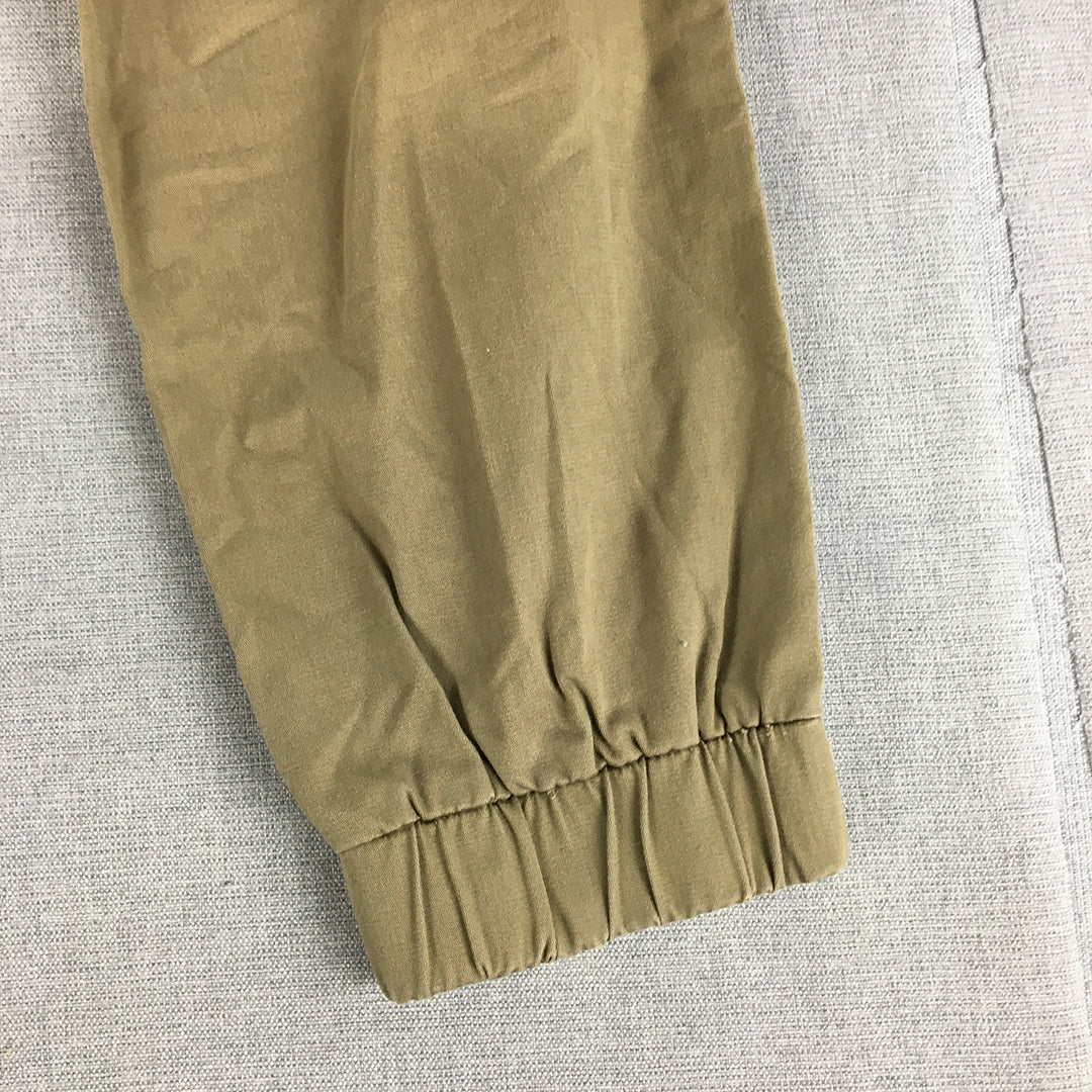 HRX Mens Pants Size 34 Brown Pockets Elastic Cuffs Chino