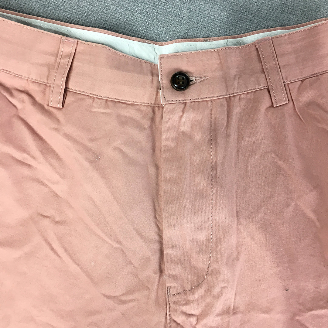 NEW Gallop Mens Chino Shorts Size 32 Pink Pockets Casual