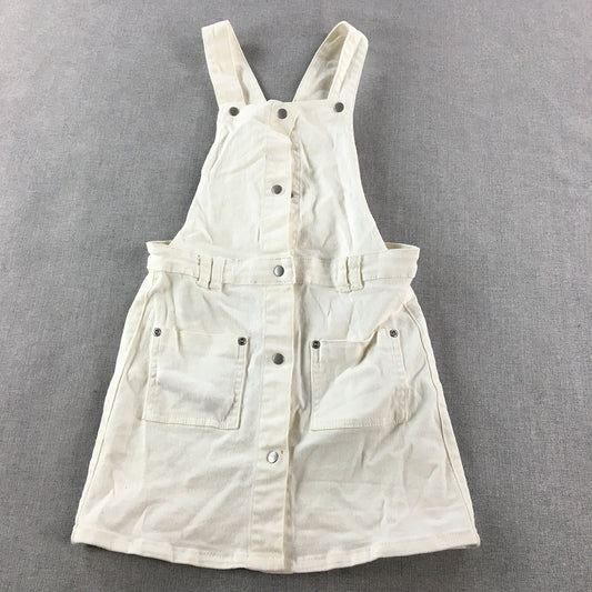 Seed Heritage Kids Girls Denim Dress Size 10 White Snap Button Sleeveless