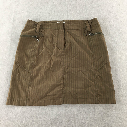 Vintage Zabaione Womens Mini Skirt Size 40 EU Brown A-Line Designer Y2K