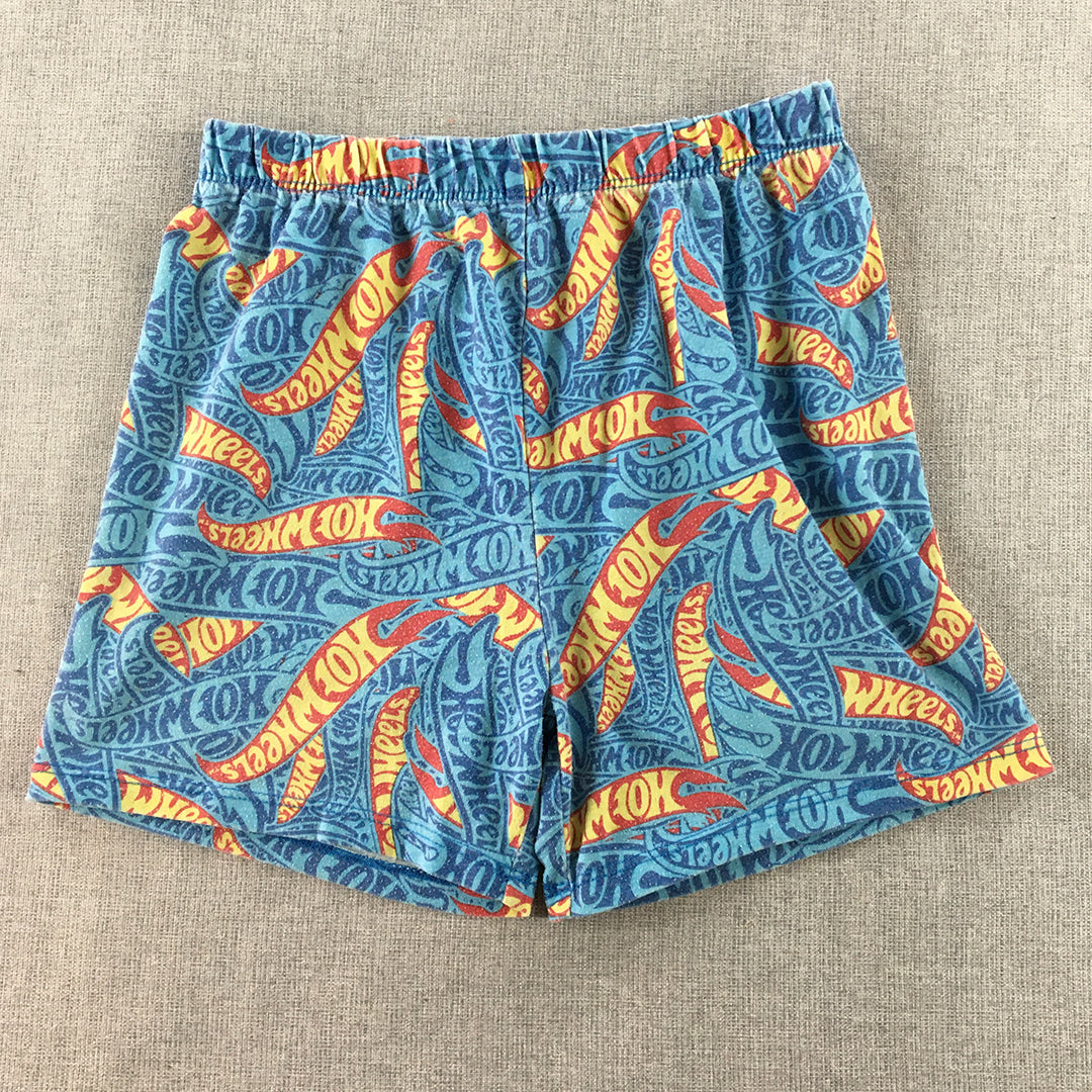 Hot-Wheels Kids Boys Pajama Shorts Size 6 Blue Elastic Waist Sleep