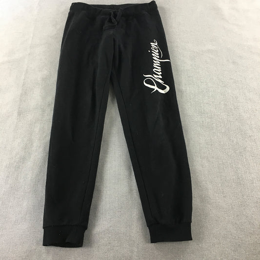 Champion Mens Tracksuit Pants Size XS Black Logo Drawstring Jogger