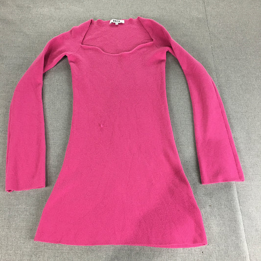 Dazy Womens Knit Sweater Dress Size 12 Pink Mini Long Sleeve