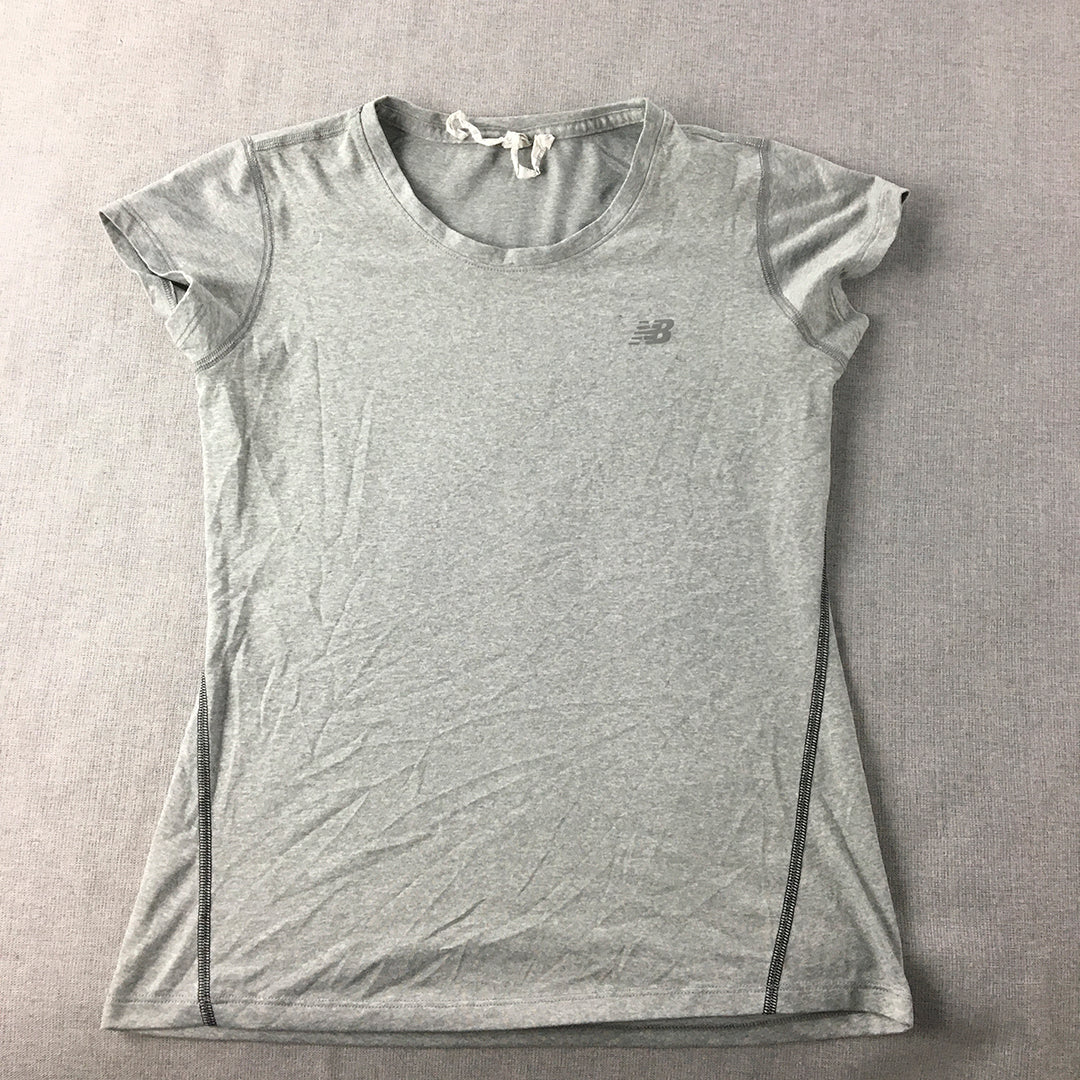 New Balance Womens T-Shirt Size XS Grey Short Sleeve Logo Top