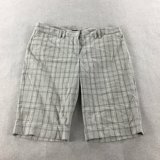 Express Design Studio Womens Chino Shorts Size 10 Grey Checkered