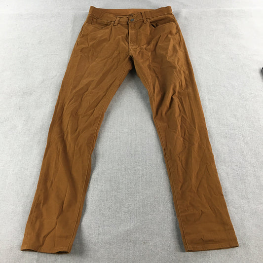 Uniqlo Mens Chino Pants Size M Brown Slim Straight Elastic Waist