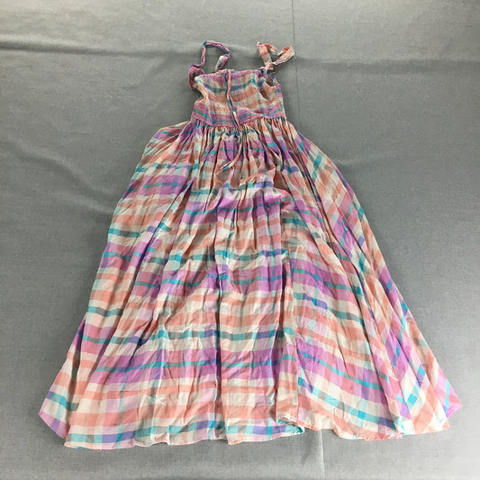 Paper Heart Womens A-Line Dress Size 10 Purple Pink White Striped Midi