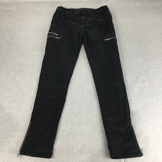 Fate Womens Skinny Jeans Size 12 Black Dark wash Stretch Denim