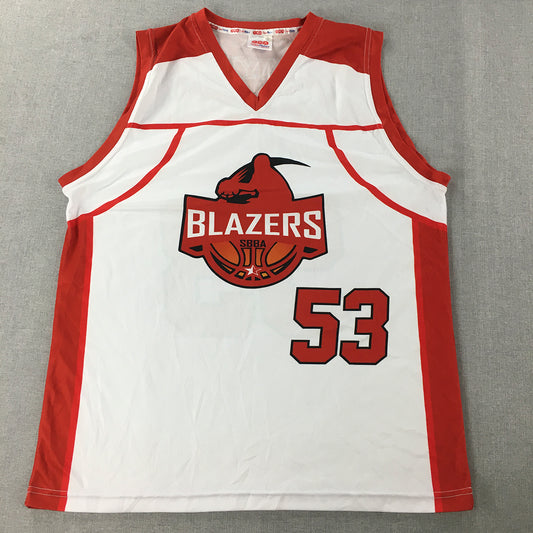 Sydney Blazers Mens Basketball Jersey Size L White Sleeveless Shirt