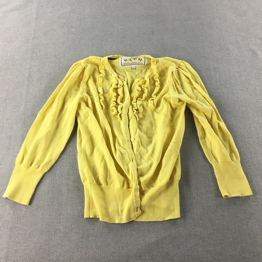 John Rocha Womens Cardigan Size 10 Yellow Button Knit