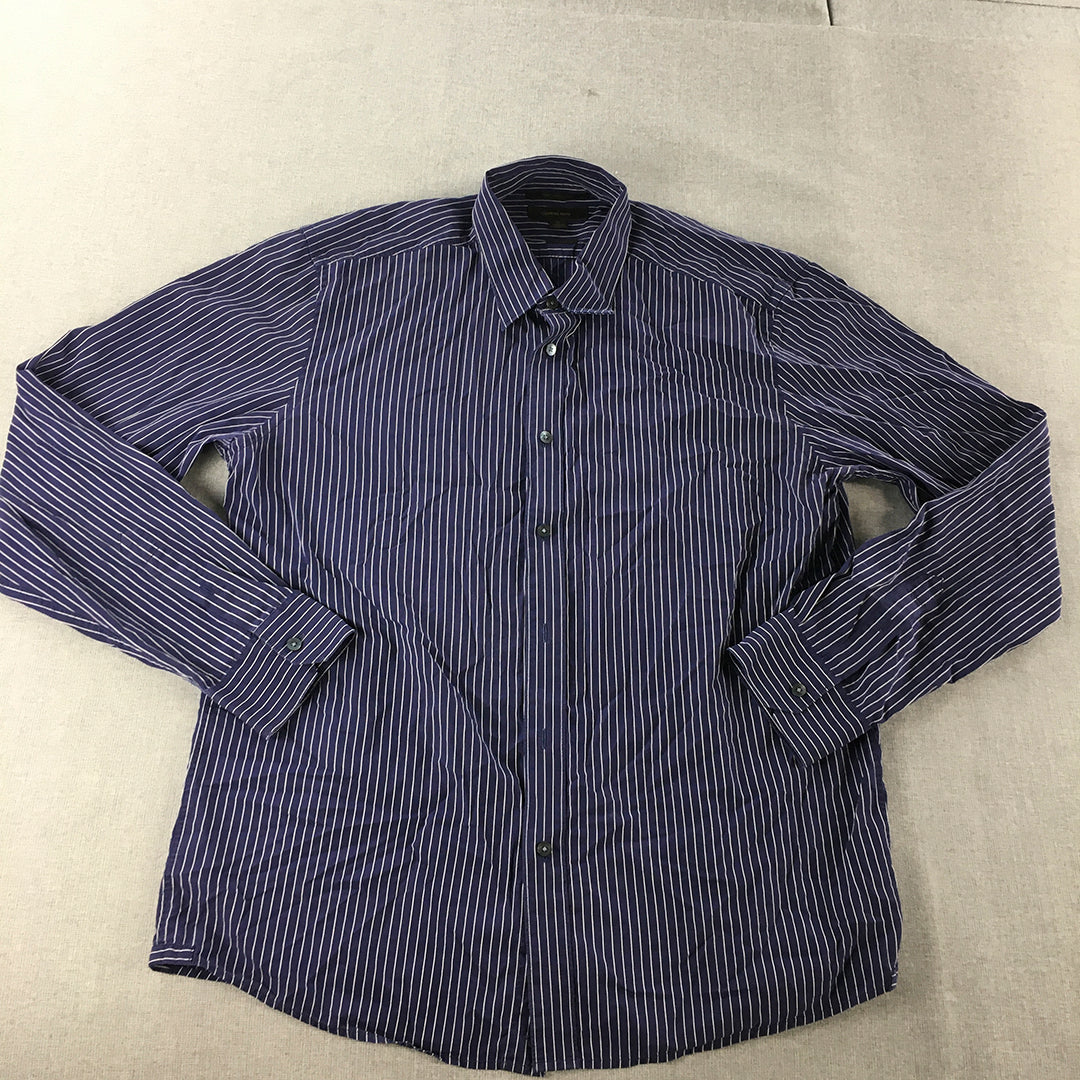 Country Road Mens Shirt Size XL Purple Slim Fit Long Sleeve Button-Up Collared