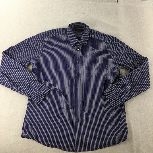 Country Road Mens Shirt Size XL Purple Slim Fit Long Sleeve Button-Up Collared