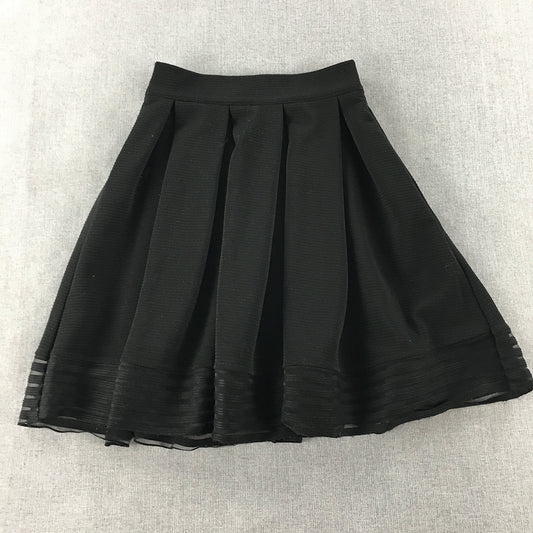 Valleygirl Womens A-Line Skirt Size S Black Mini Pleated