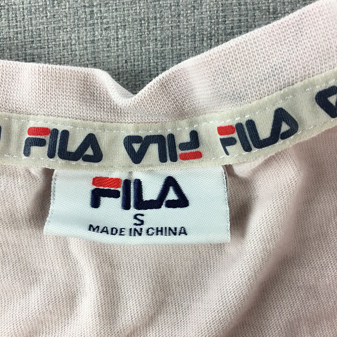 FILA Womens T-Shirt Size S Pink Logo Short Sleeve Top