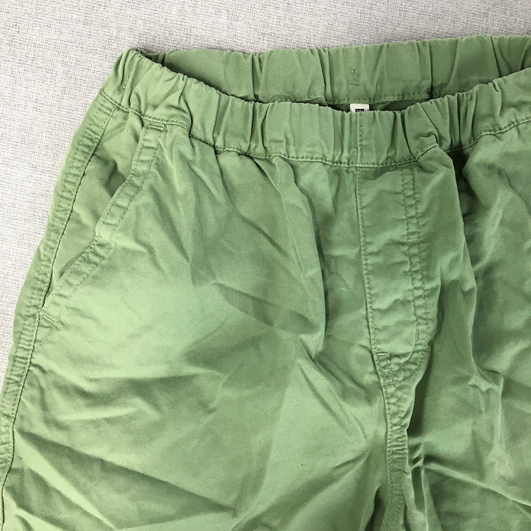 Uniqlo Kids Boys Shorts Size 13 Years Green Elastic Waist Pockets