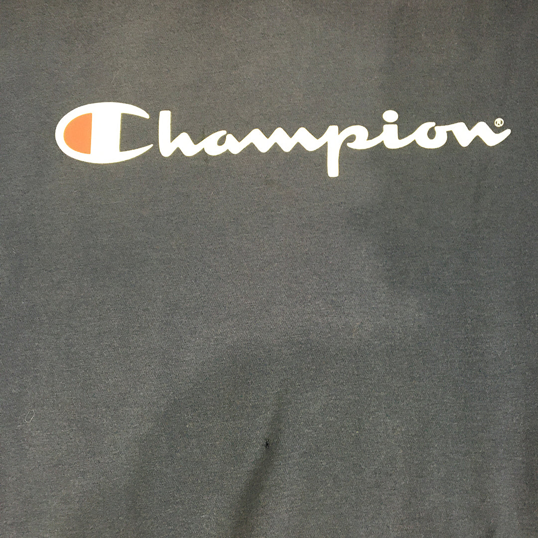 Champion Mens Sweater Size M Navy Blue Logo Crew Neck Pullover Jumper