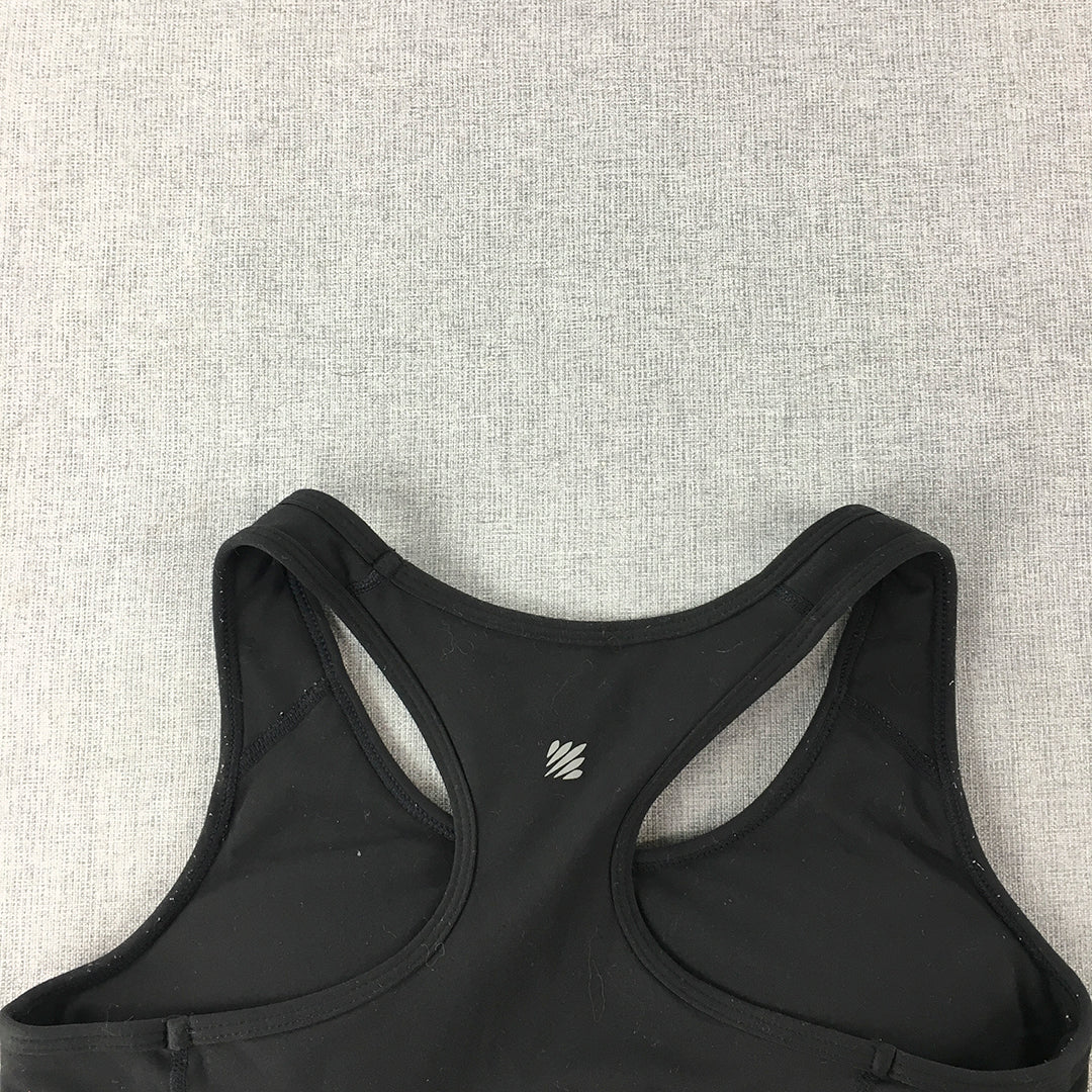 Ell & Voo Womens Sports Bra Size S Black Logo Cropped Top Activewear Gym