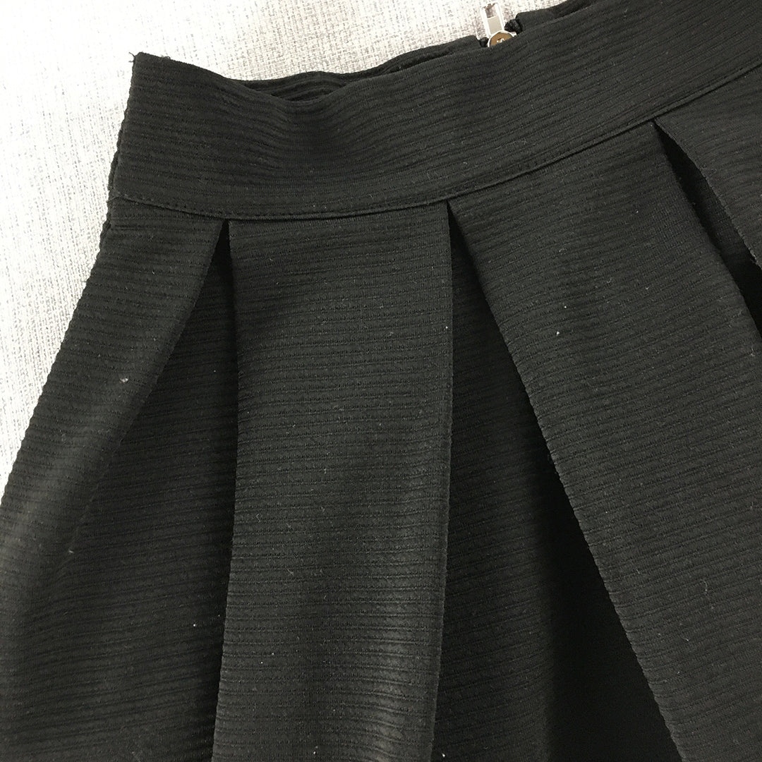 Valleygirl Womens A-Line Skirt Size S Black Mini Pleated