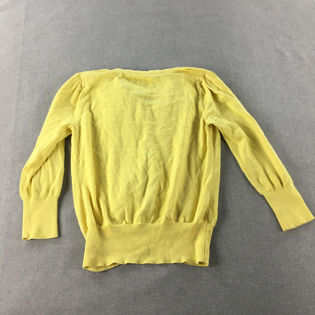 John Rocha Womens Cardigan Size 10 Yellow Button Knit