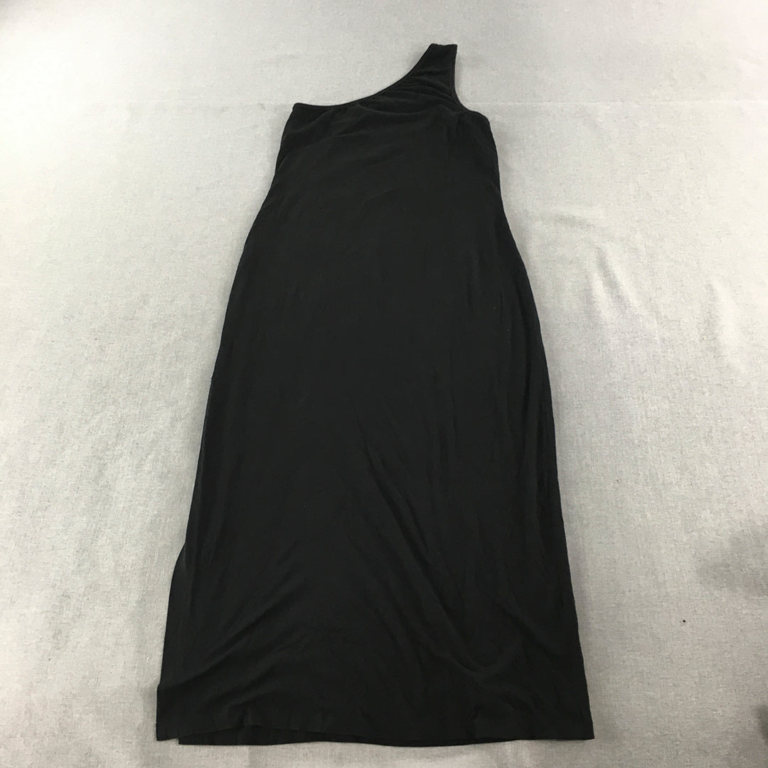 Seafolly Womens Maxi Dress Size S Black Stretch Fabric Sleeveless Full Length