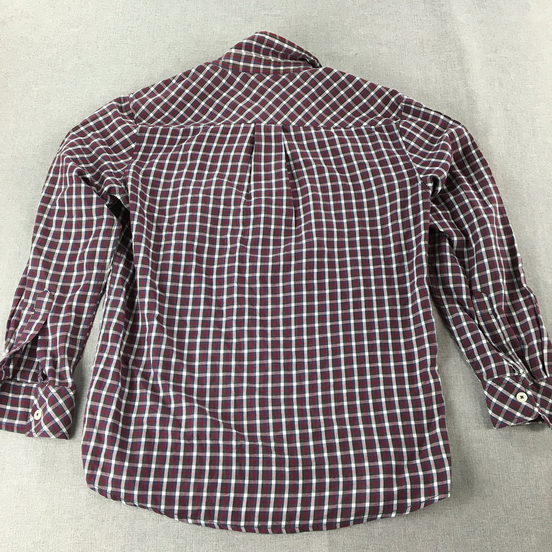 Kitschen Mens Shirt Size S Red Black Blue Checkered Button-Up Long Sleeve