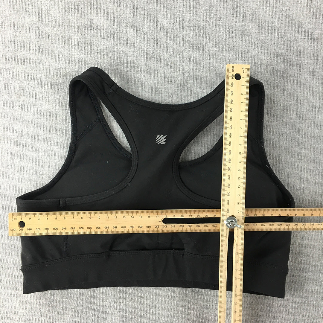 Ell & Voo Womens Sports Bra Size S Black Logo Cropped Top Activewear Gym