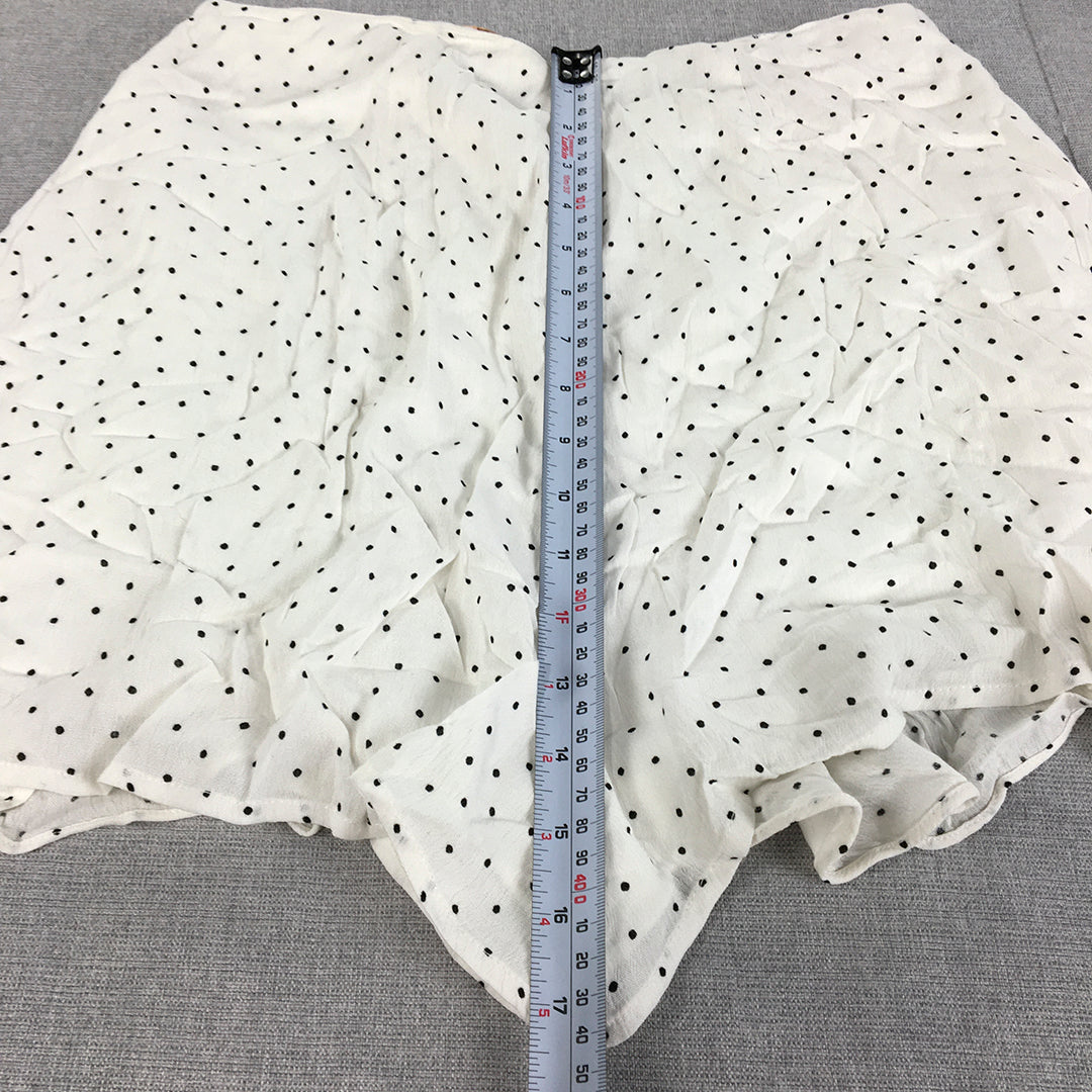 Mooloola Womens Shorts Size 14 White Polka Dot Bermuda