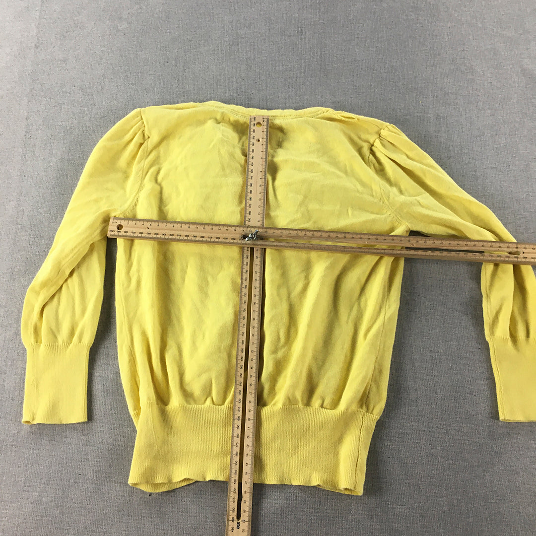 John Rocha Womens Cardigan Size 10 Yellow Button Knit