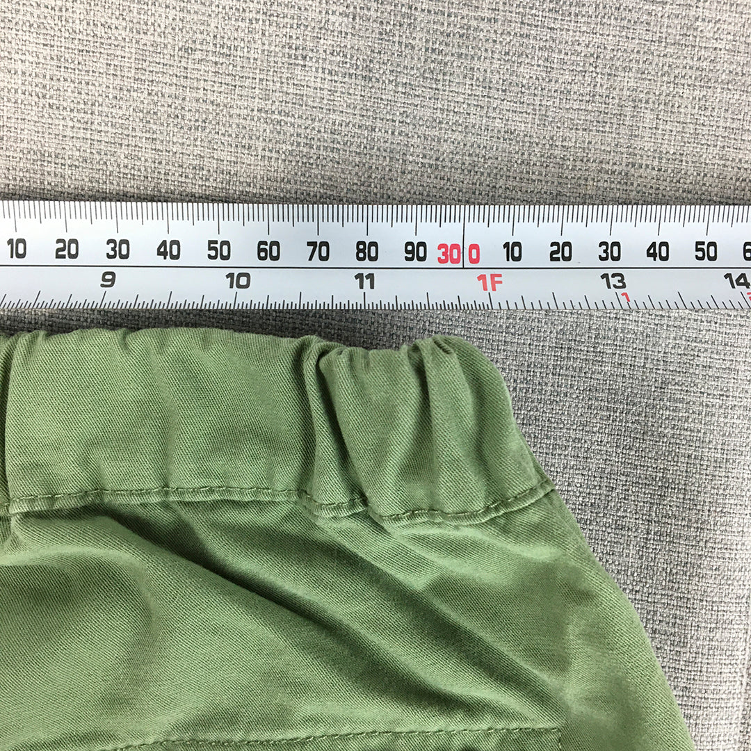 Uniqlo Kids Boys Shorts Size 13 Years Green Elastic Waist Pockets