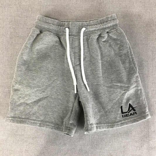 LA Gear Kids Boys Shorts Size 8 Grey Embroidered Logo Drawstring Pockets