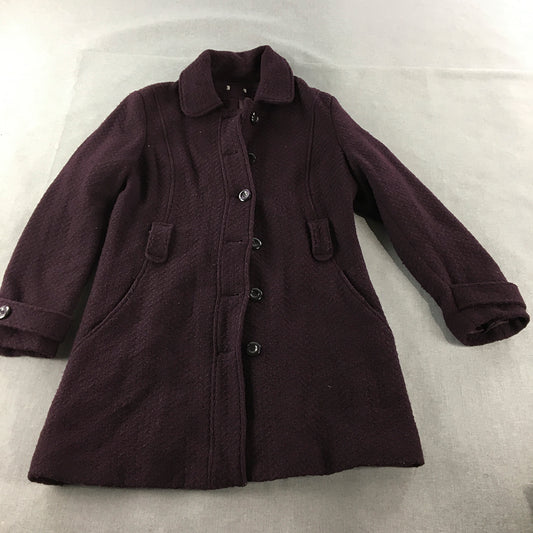 Target Womens Wool Pea Coat Size 18 Purple Button Collared Jacket