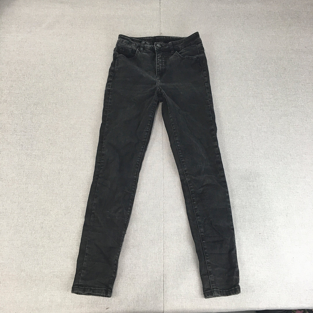 Decjuba Womens Skinny Jeans Size W24 x L26 Black Stretch Denim