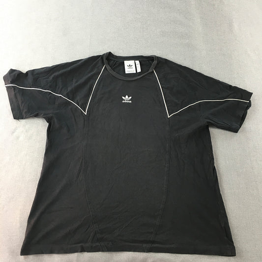 Adidas Mens T-Shirt Size XL Black Trefoil Logo Short Sleeve Crew Neck Tee