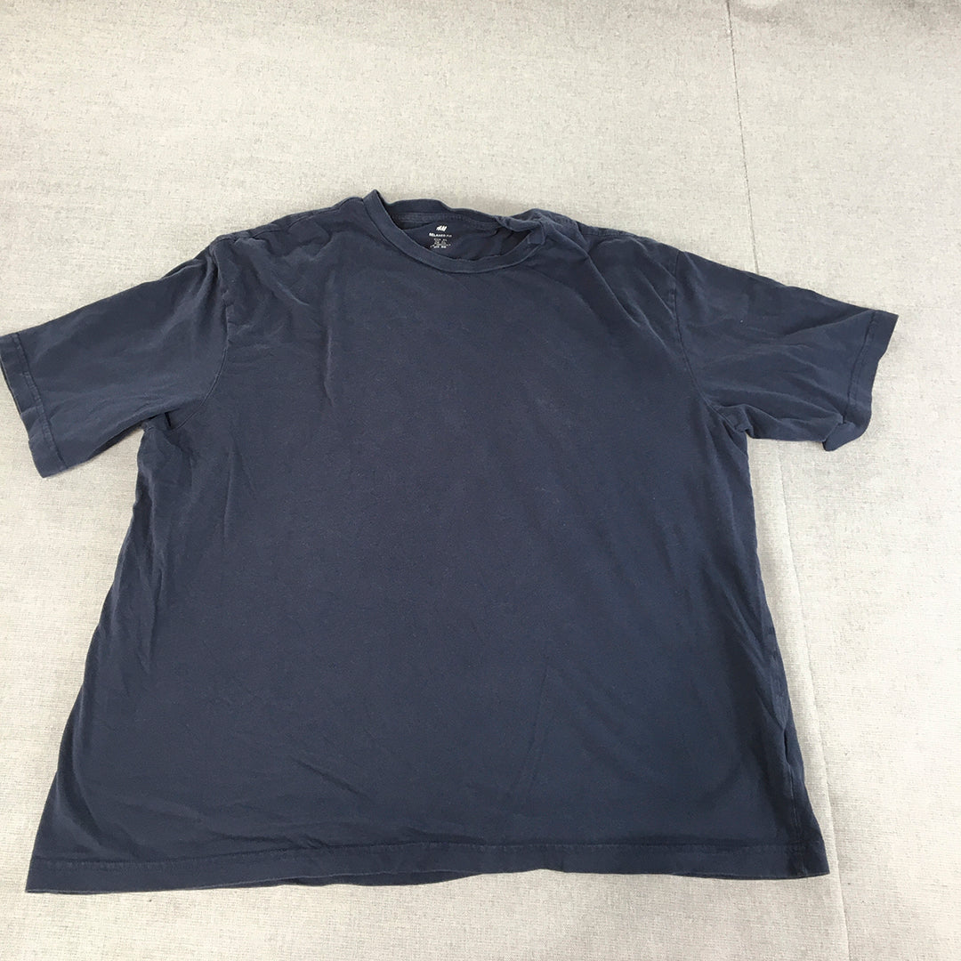 H&M Mens T-Shirt Size XL Navy Blue Short Sleeve Crew Neck Tee