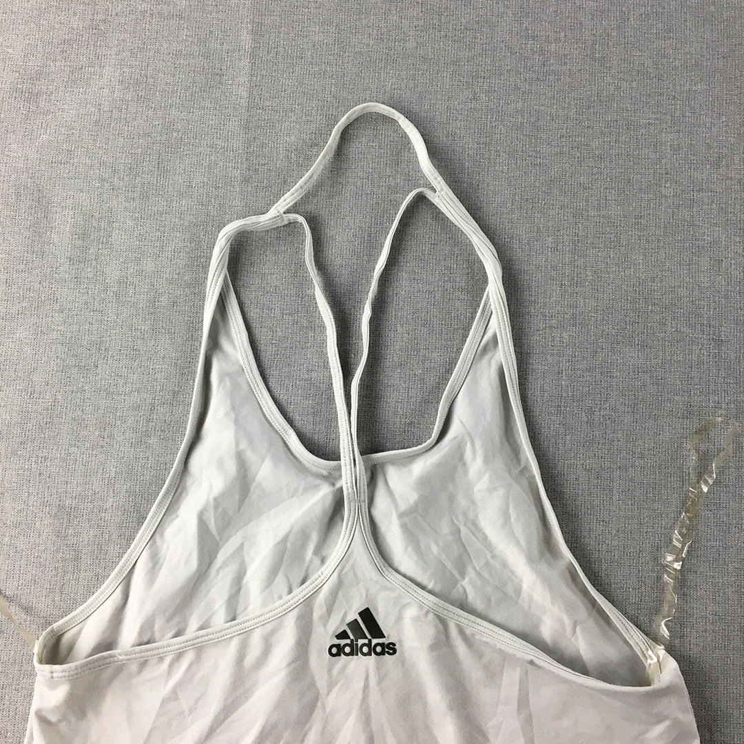 Adidas Climalite Womens Top Size S White Sleeveless Activewear Gym Shirt