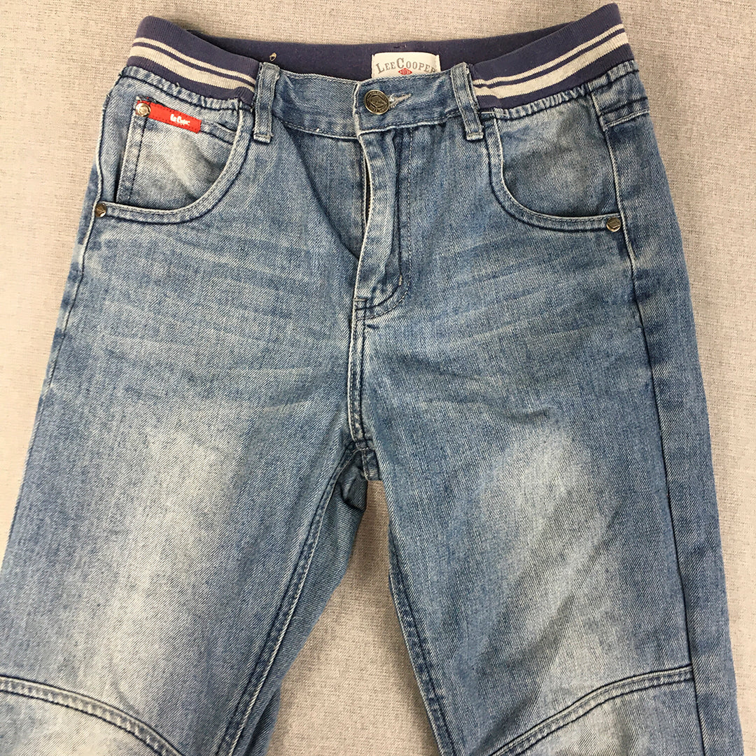 Lee Cooper Kids Boys Jeans Size 12 Blue Light Wash Straight Leg Elastic Waist