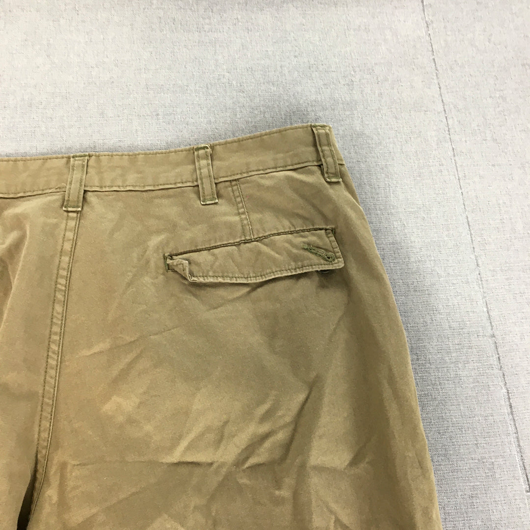 HRX Mens Pants Size 34 Brown Pockets Elastic Cuffs Chino