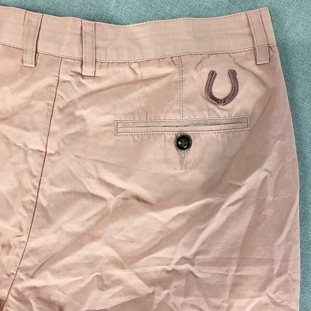 NEW Gallop Mens Chino Shorts Size 32 Pink Pockets Casual