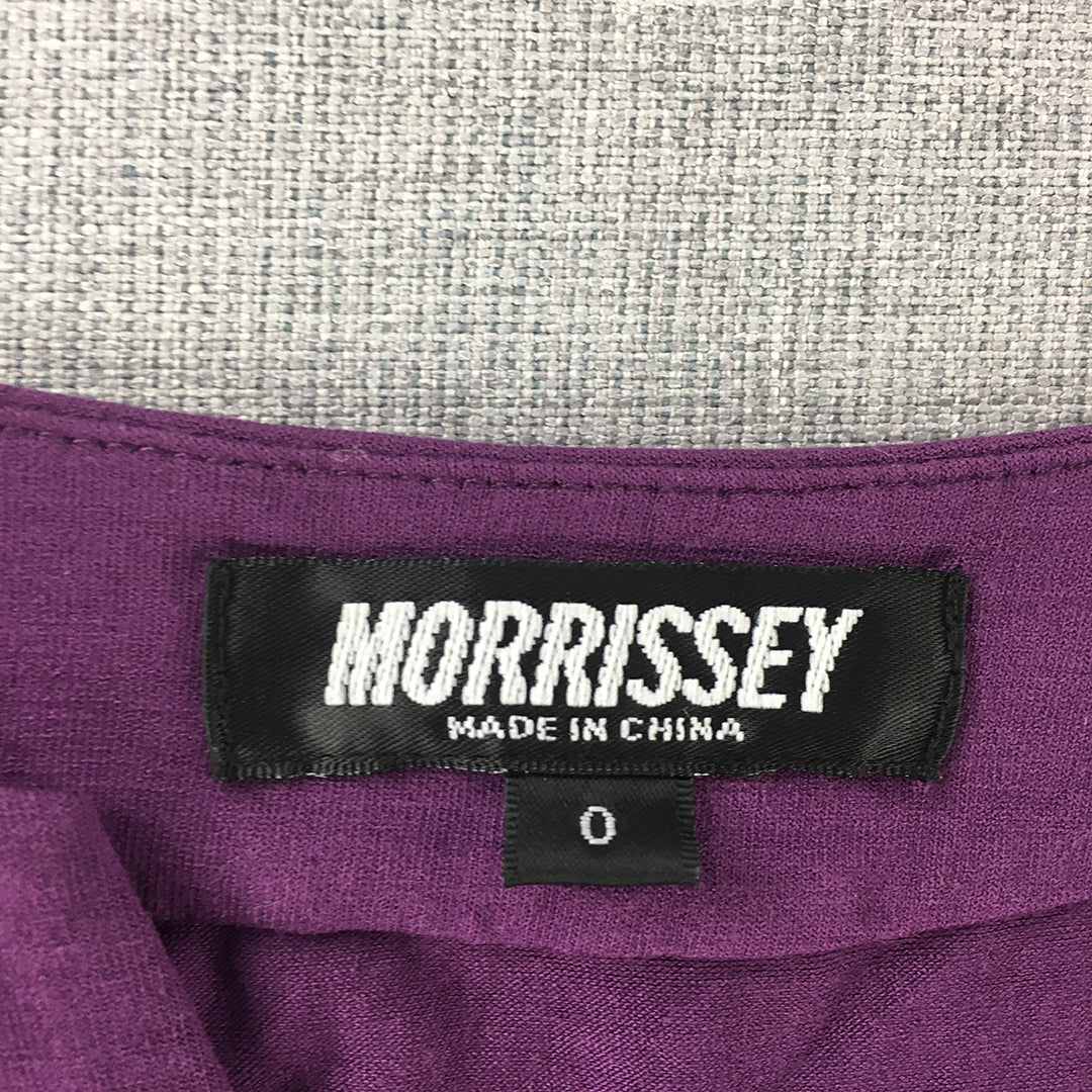 Morrissey Womens Dress Size 0 Purple A-Line Stretch Fabric Long Sleeve Midi