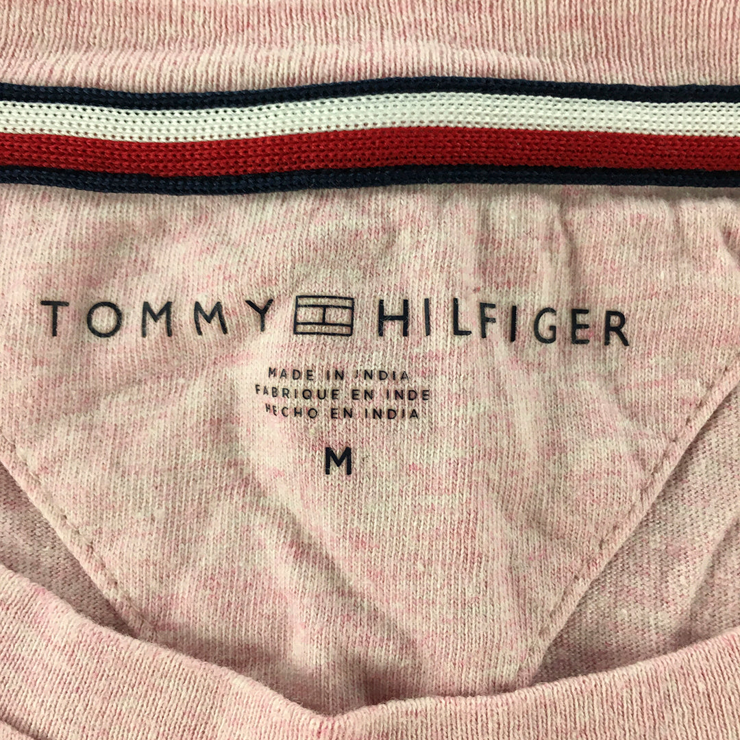 Tommy Hilfiger Mens T-Shirt Size M Pink Logo Short Sleeve Crew Neck Tee