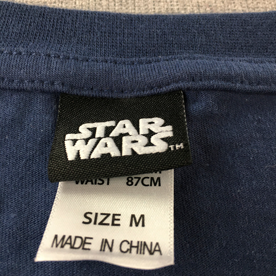 Star Wars Mens T-Shirt Size M Blue The Mandalorian Dad Fathers Day Baby Yoda