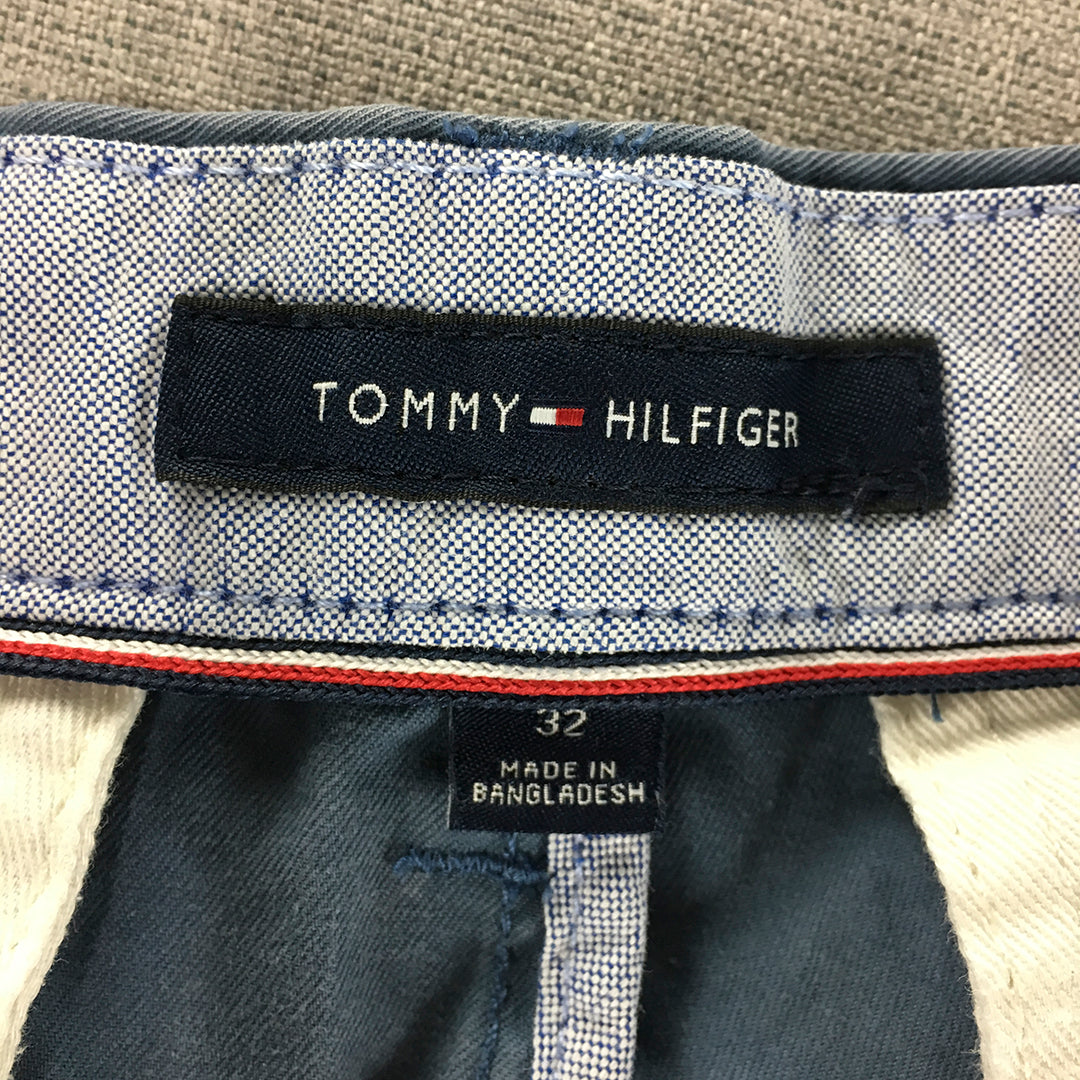 Tommy Hilfiger Mens Chino Shorts Size 32 Blue Pockets Casual