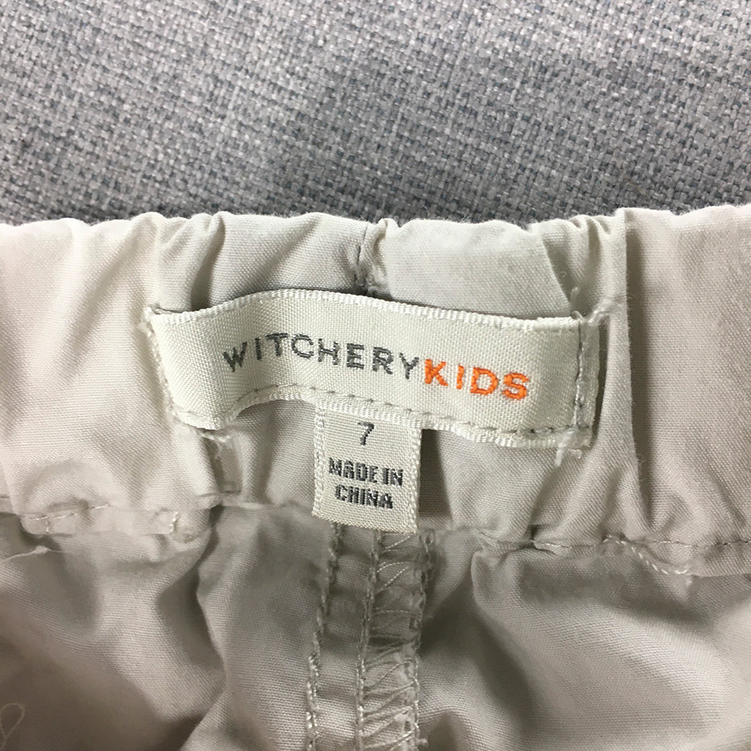 Witchery Kids Boys Shorts Size 7 Grey Drawstring Pockets