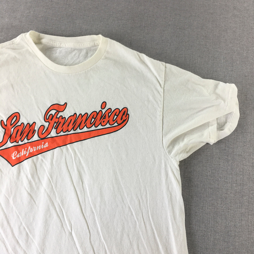 San Francisco California USA Mens T-Shirt Size S White Short Sleeve Tee