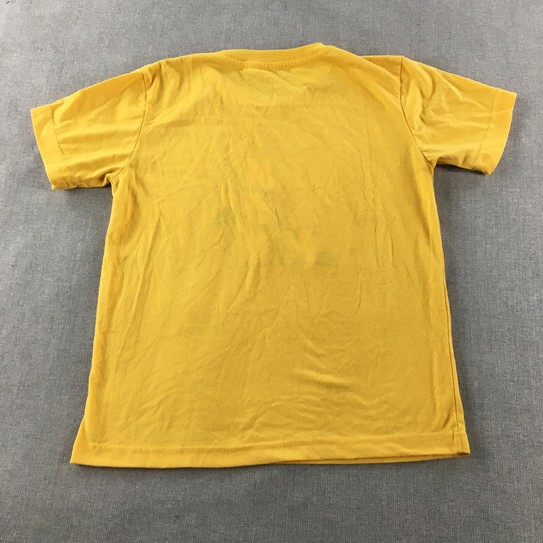 Minecraft Kids Boys T-Shirt Size 7 - 8 Years Yellow Short Sleeve Top