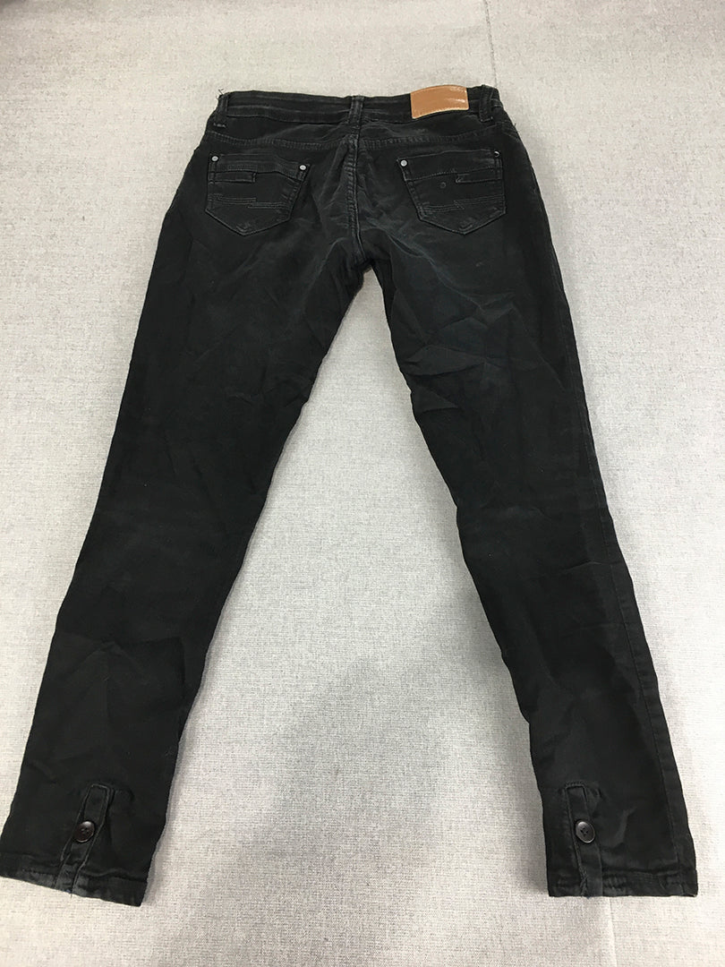 B+ Womens Skinny Jeans Size 28 Black Low Waist Stretch Dark Wash Denim