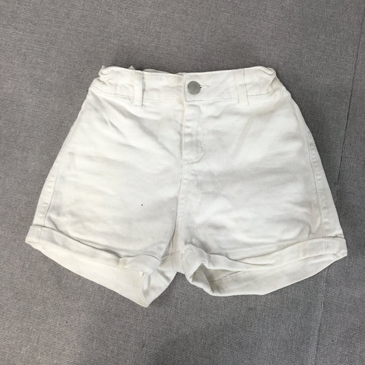 Miss Understood Kids Girls Denim Shorts Size 10 White Bermuda