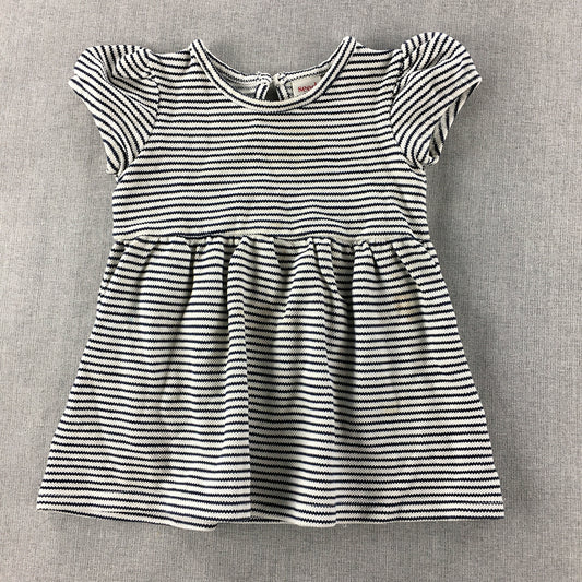 Seed Heritage Baby Girls Dress Size 1 (12 - 18 Months) White Striped Pleated