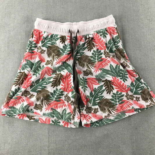 Uniqlo Womens Shorts Size S Pink Green Drawstring Elastic Waist Floral