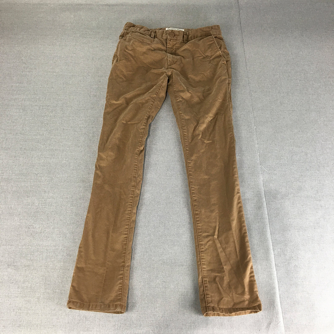 Country Road Mens Chino Pants Size 30 x 31 Brown Slim Fit Pockets Trousers